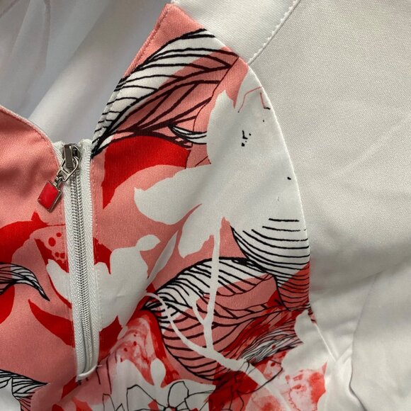 GRAND SLAM On Course Womens Top Floral Printed Funnel Neck Size S Short Sleeve - Picture 7 of 12